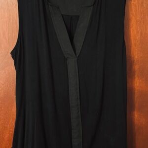 Calvin Klein Black Sleeveless Blouse with V-Neck